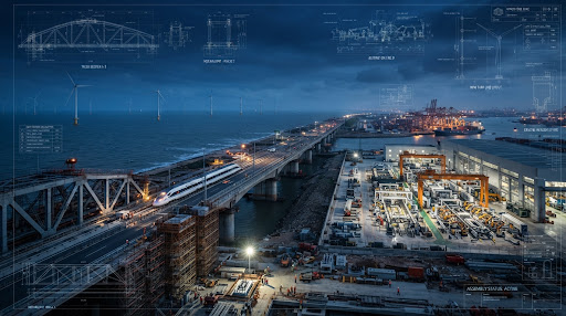 Global industrial infrastructure, mega bridges, and offshore wind energy projects